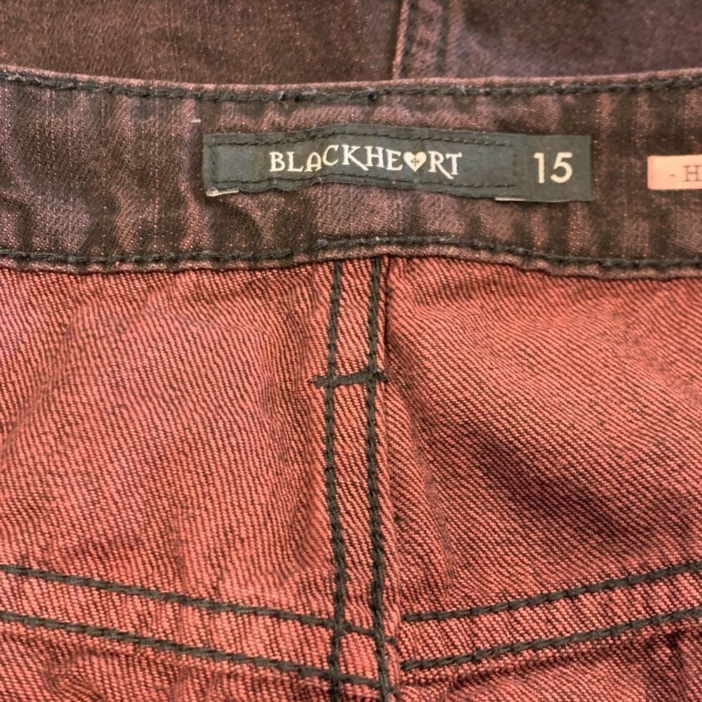 Blackheart Black Jean Shorts Distressed Frayed Hem - Picture 7 of 12